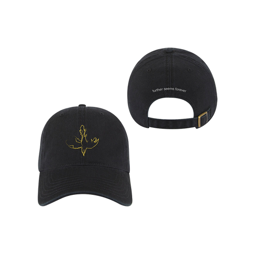 Official Further Seems Forever Merchandise. 100% Cotton Unstructured Low-Fitting dad hat featuring the fire bird design. 